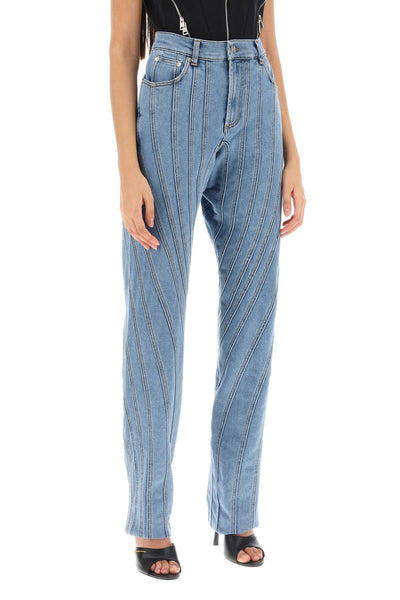 Mugler spiral baggy jeans-1