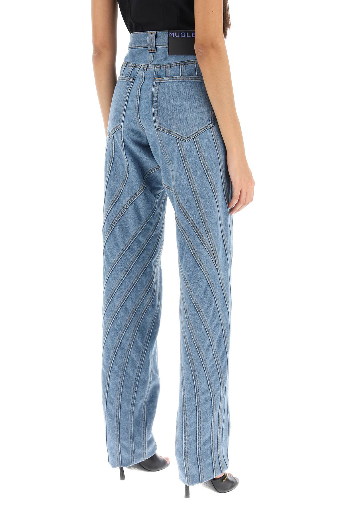 Mugler spiral baggy jeans-2