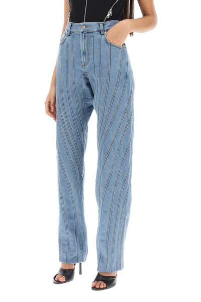 Mugler spiral baggy jeans-3
