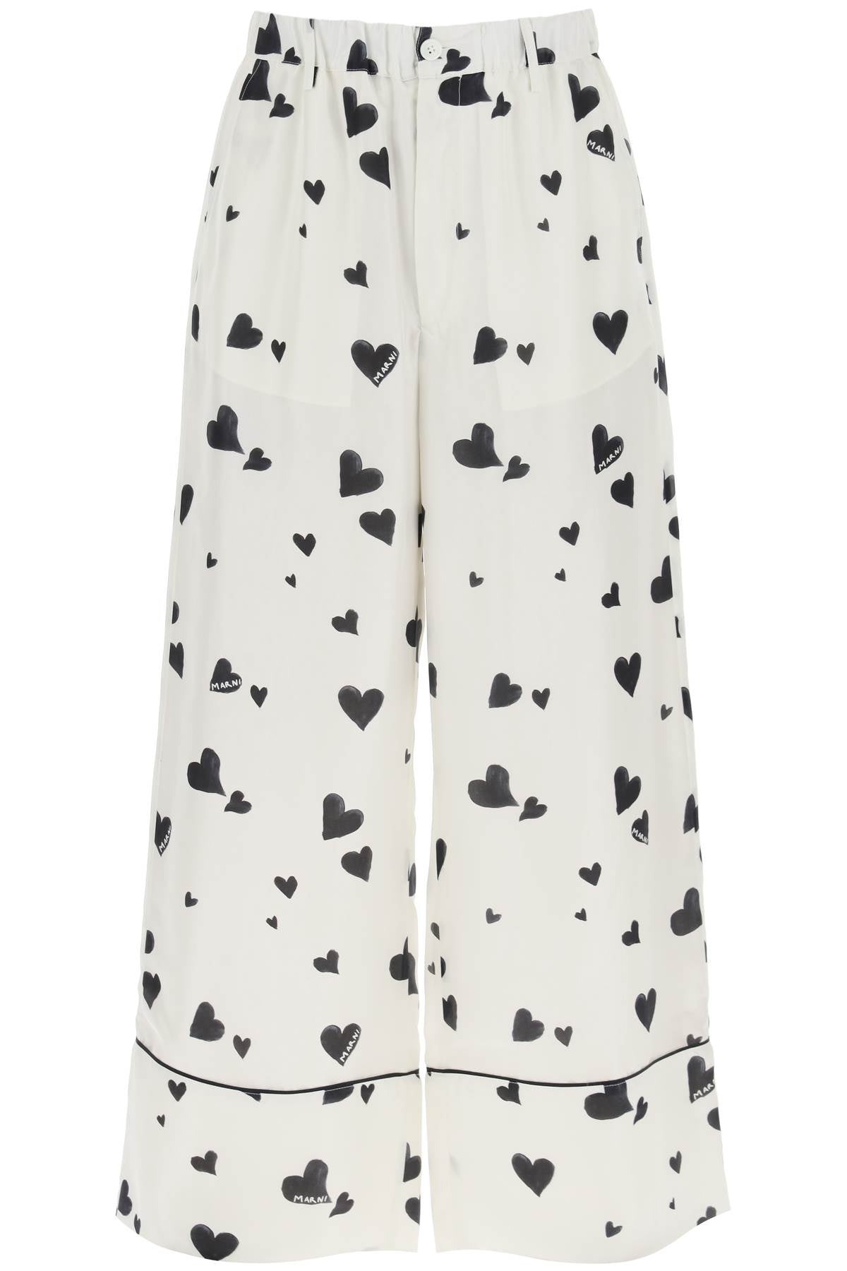Marni pajama pants with bunch of hearts motif-0