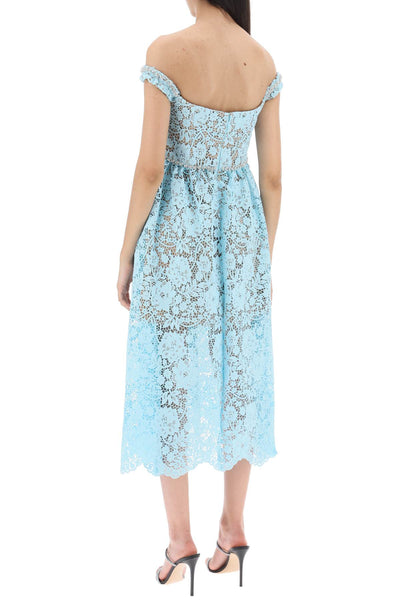 Self portrait midi dress in floral lace with crystals-2