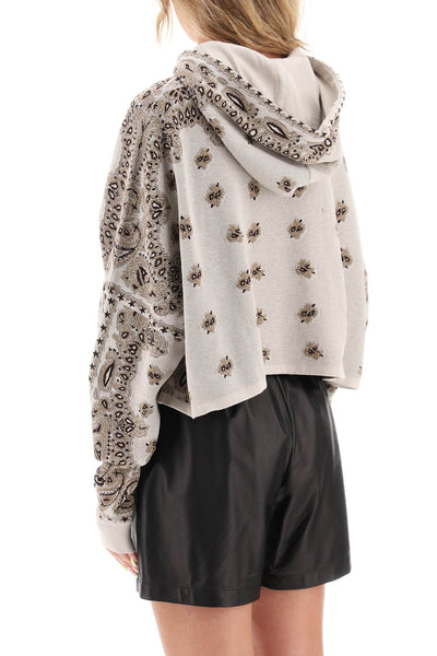 Amiri knitted cropped hoodie with bandana motif-2