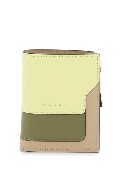 Marni multicolored saffiano leather bi-fold wallet-0