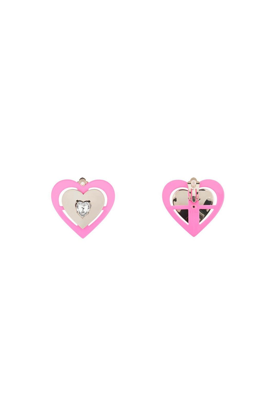 Saf safu 'pink neon heart' clip-on earrings-1