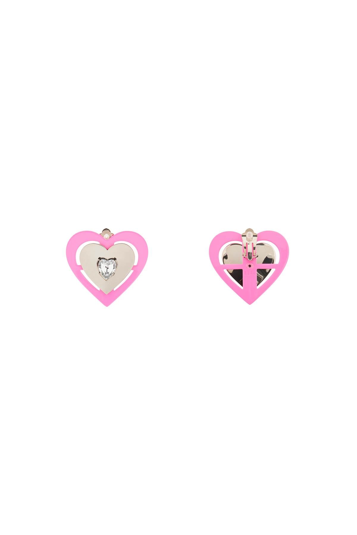 Saf safu 'pink neon heart' clip-on earrings-1