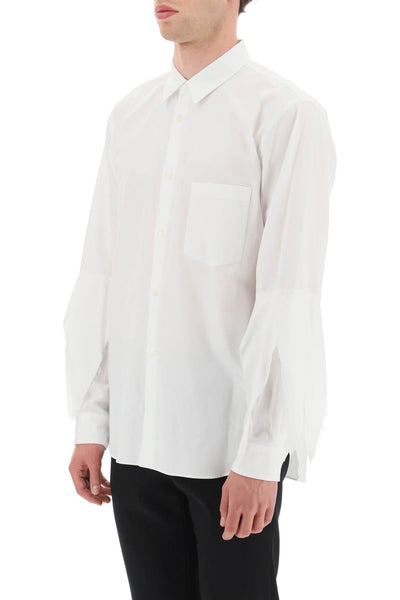 Comme des garcons homme plus spiked frayed-sleeved shirt-3