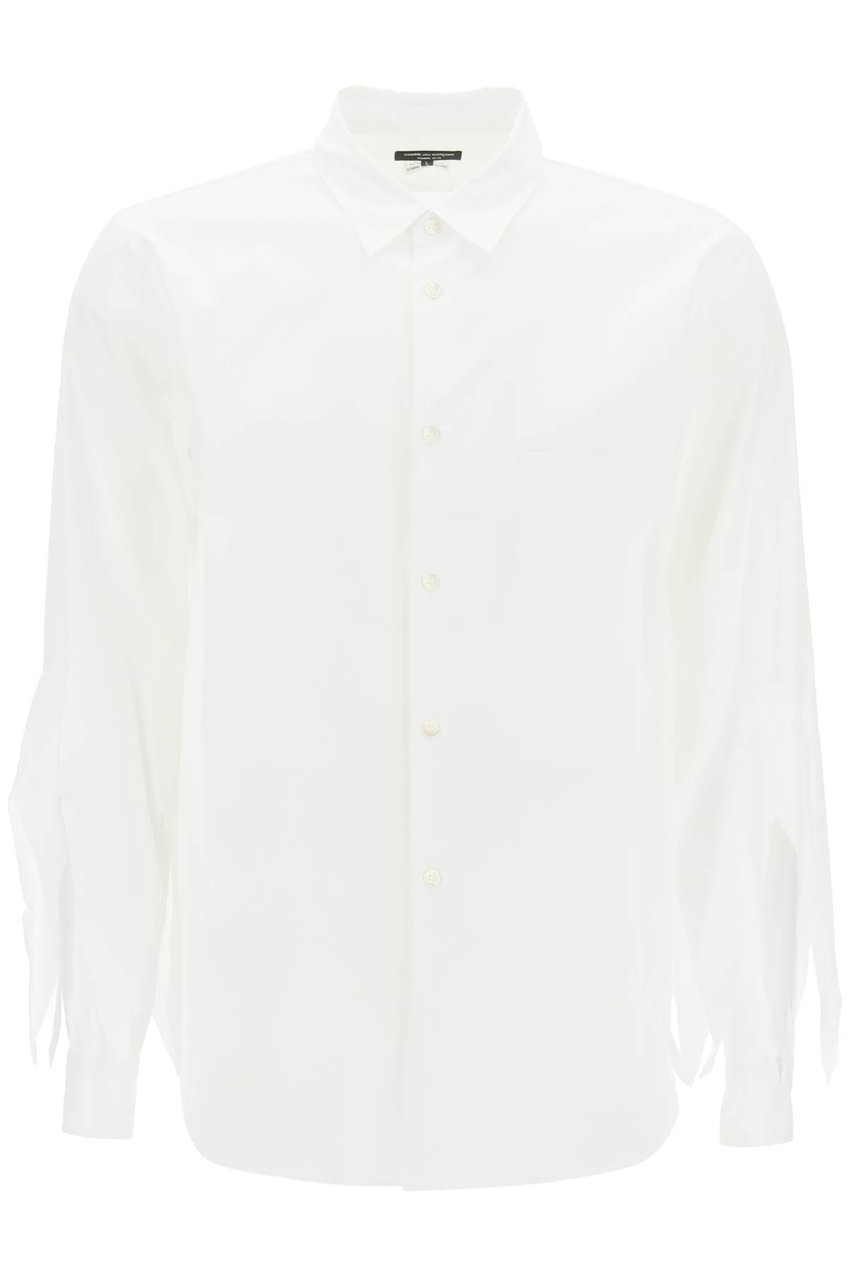 Comme des garcons homme plus spiked frayed-sleeved shirt-0