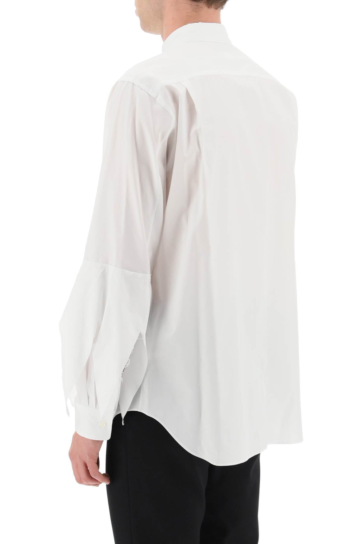 Comme des garcons homme plus spiked frayed-sleeved shirt-2