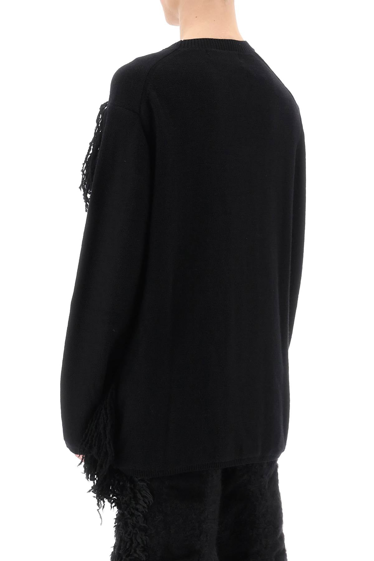 Comme des garcons homme plus wool sweater with fringes-2