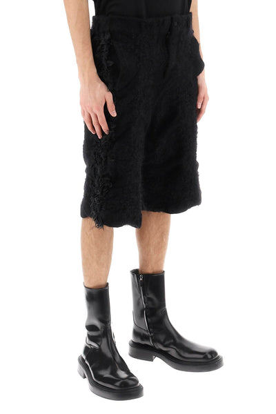 Comme des garcons homme plus fur-effect knitted shorts-1
