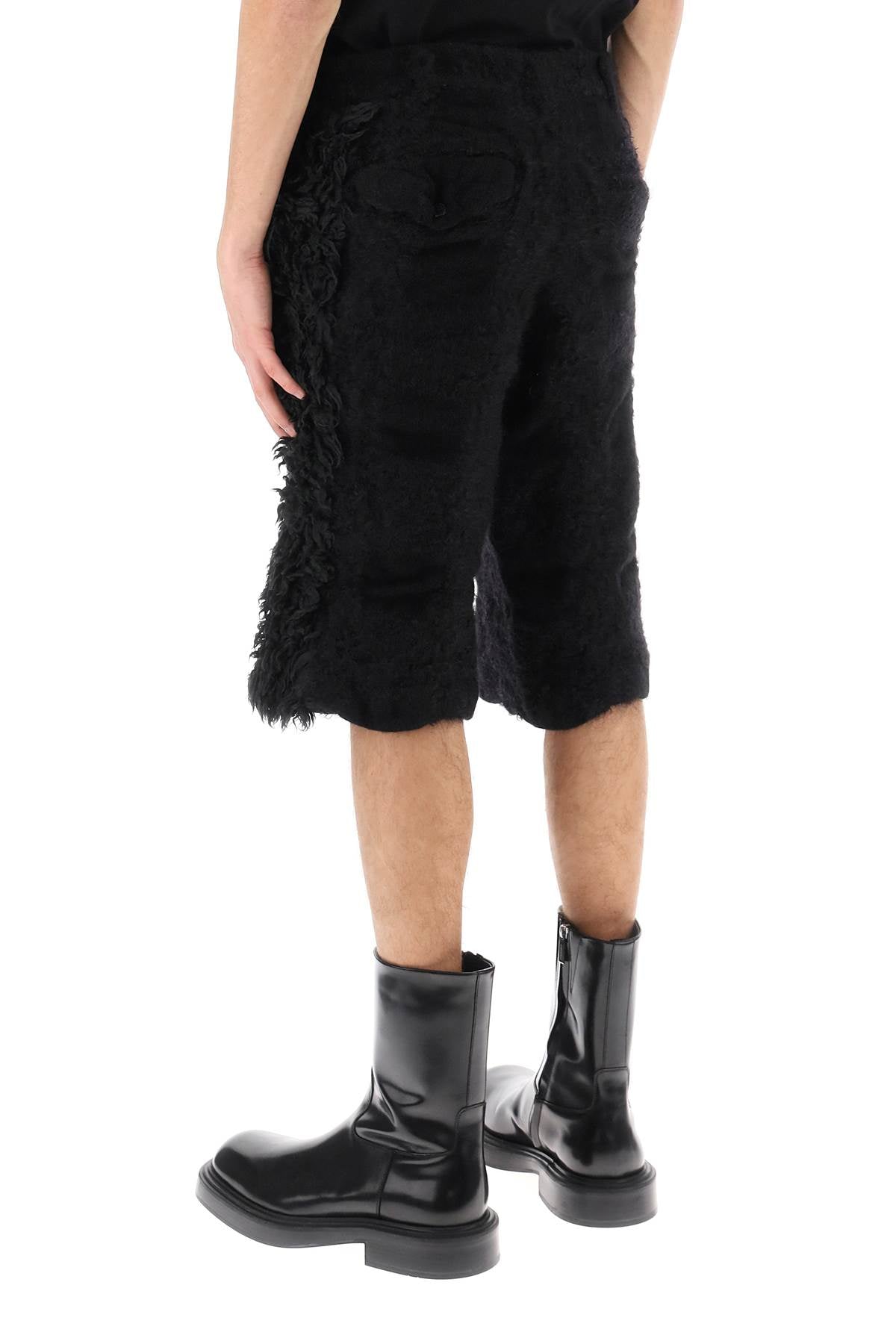Comme des garcons homme plus fur-effect knitted shorts-2