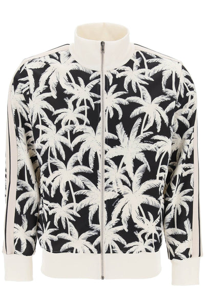 Palm angels zip-up sweatshirt with palms print-0