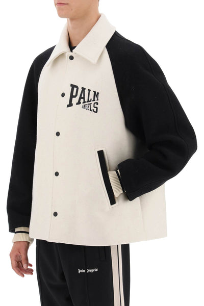 Palm angels wool varsity jacket with embroidery-3