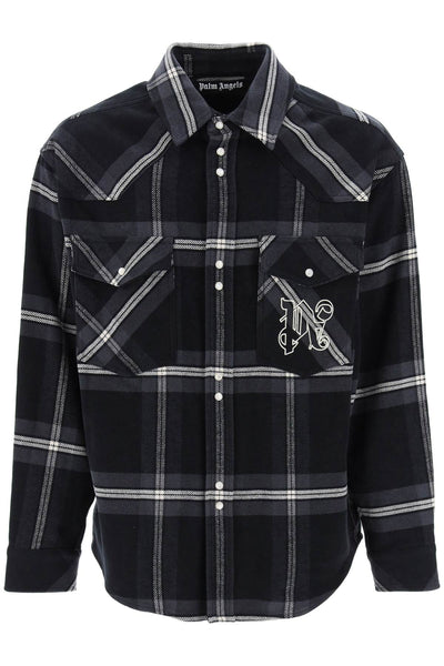 Palm angels check flannel overshirt-0