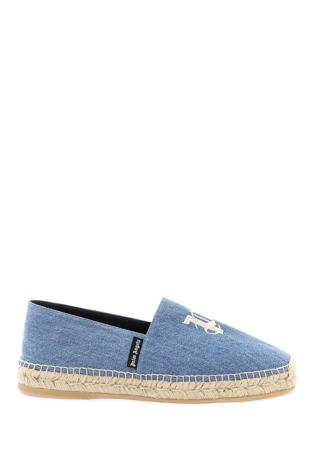 Palm angels denim espadrilles with embroidered logo-0