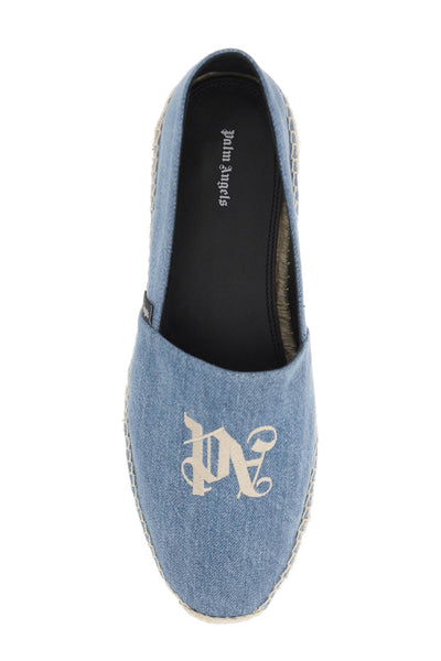 Palm angels denim espadrilles with embroidered logo-1