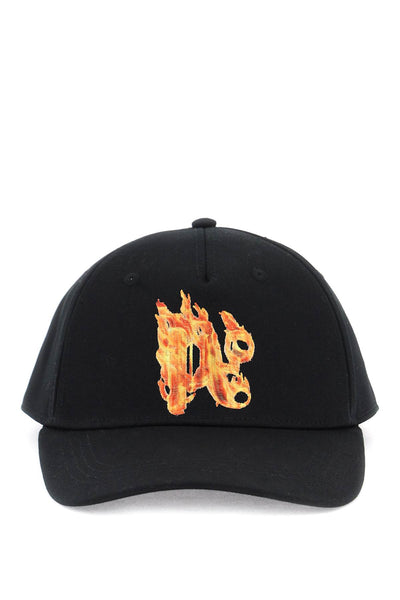 Palm angels burning monogram baseball cap-0