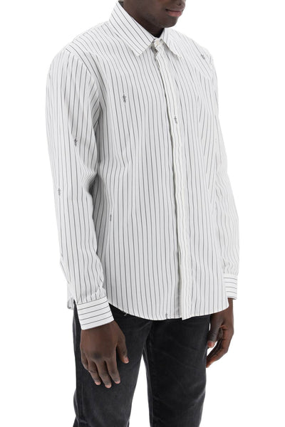 Amiri striped shirt with staggered logo-1