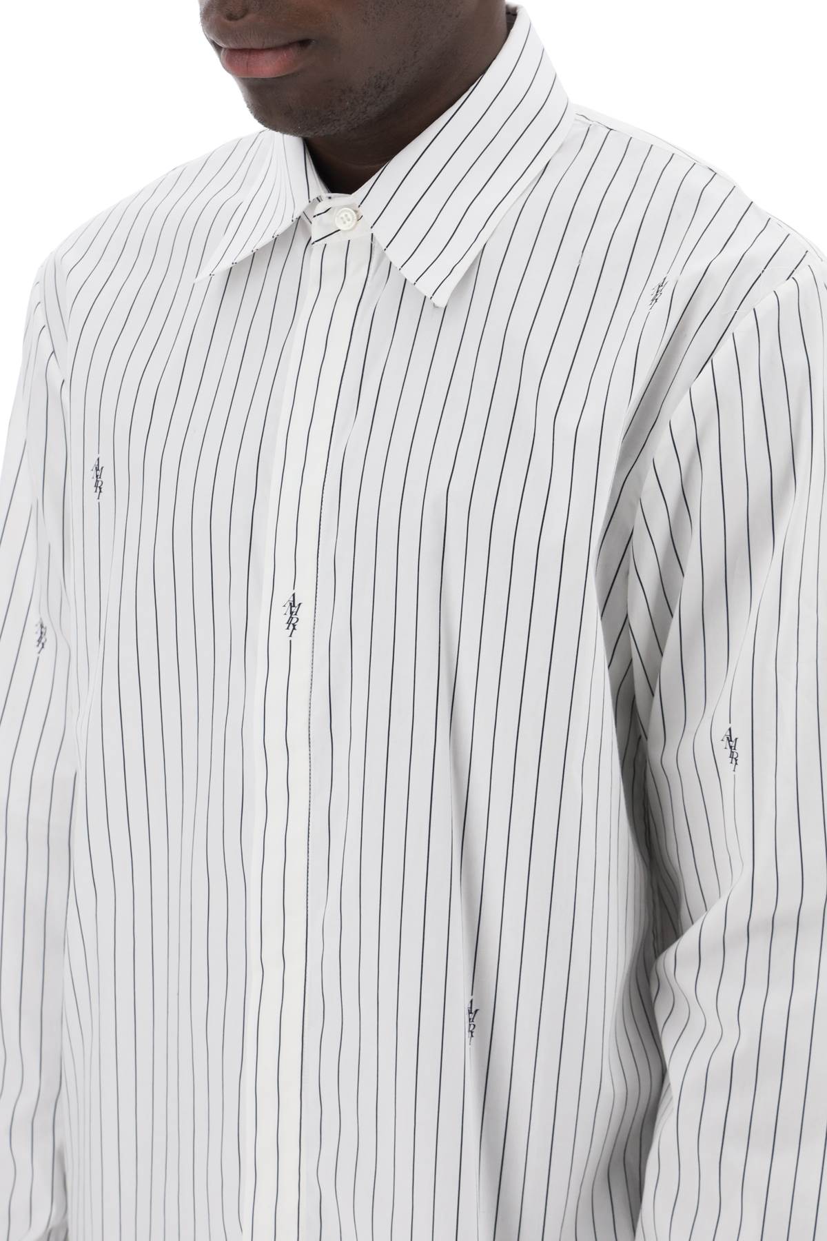 Amiri striped shirt with staggered logo-3