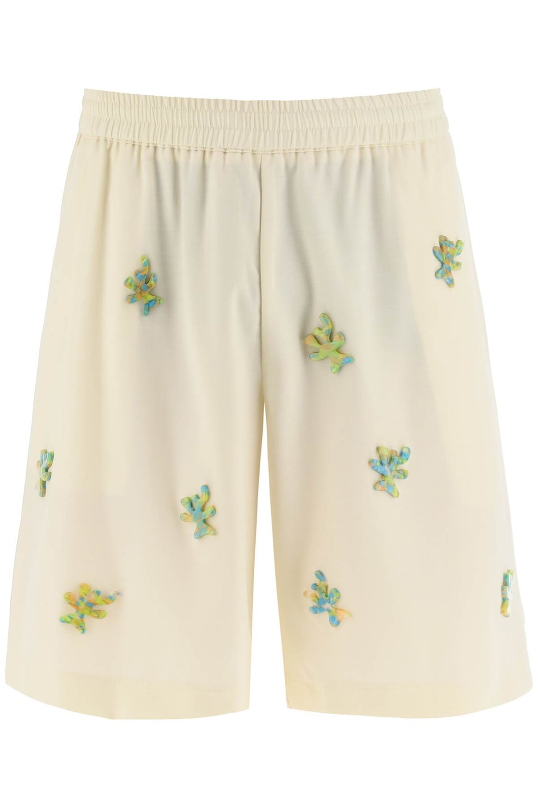 Bonsai applique wool shorts-0