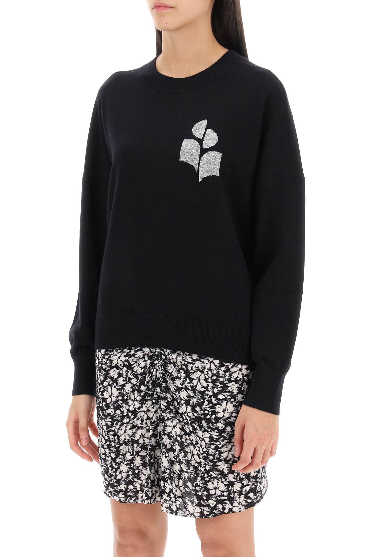 Isabel marant etoile marisans sweater with lurex logo intarsia-3