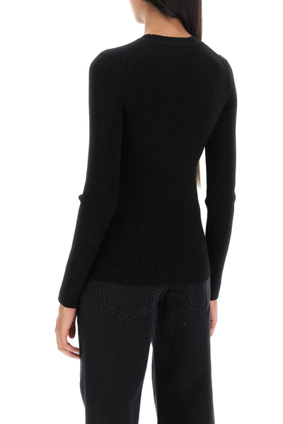 Isabel marant 'zana' cut-out sweater in ribbed knit-2