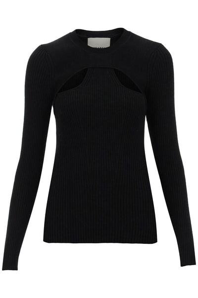 Isabel marant 'zana' cut-out sweater in ribbed knit-0