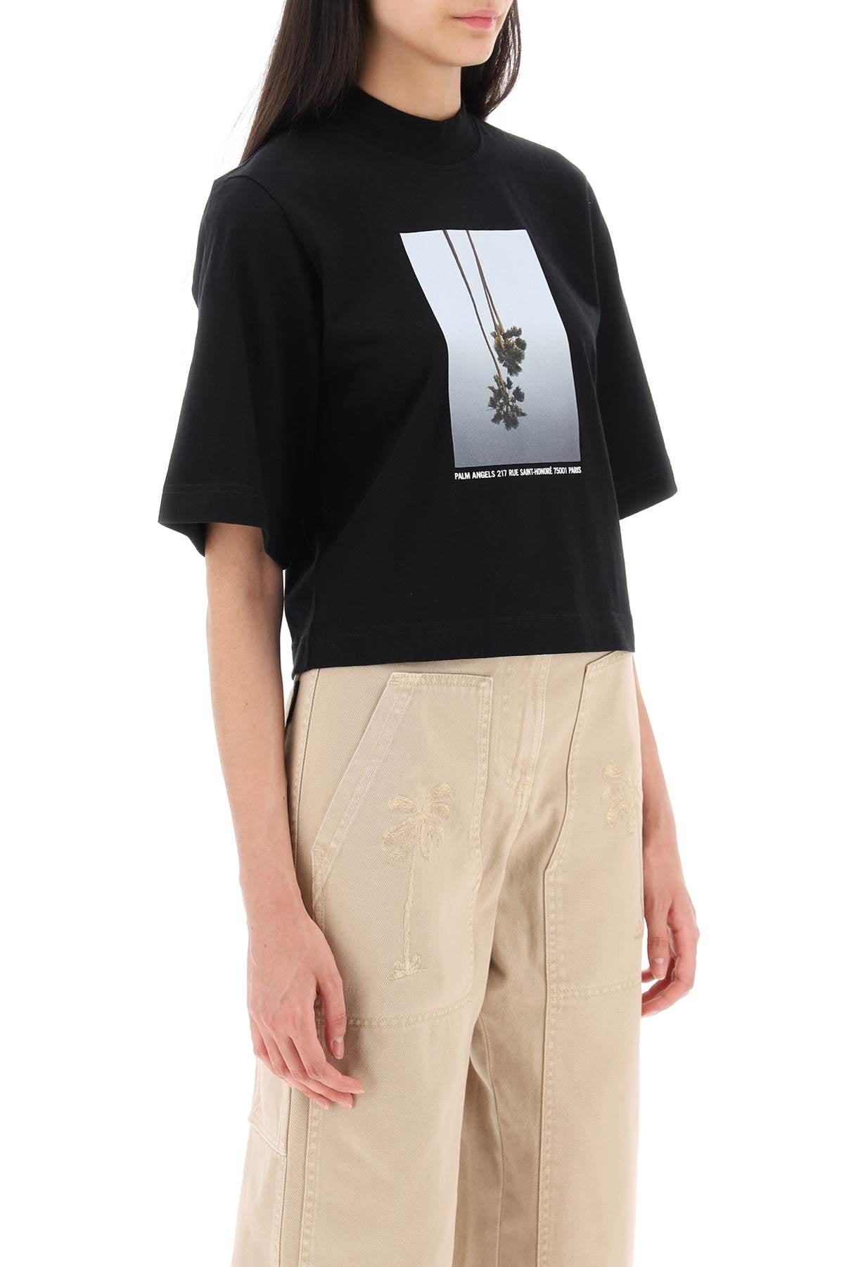 Palm angels boxy t-shirt with print-1