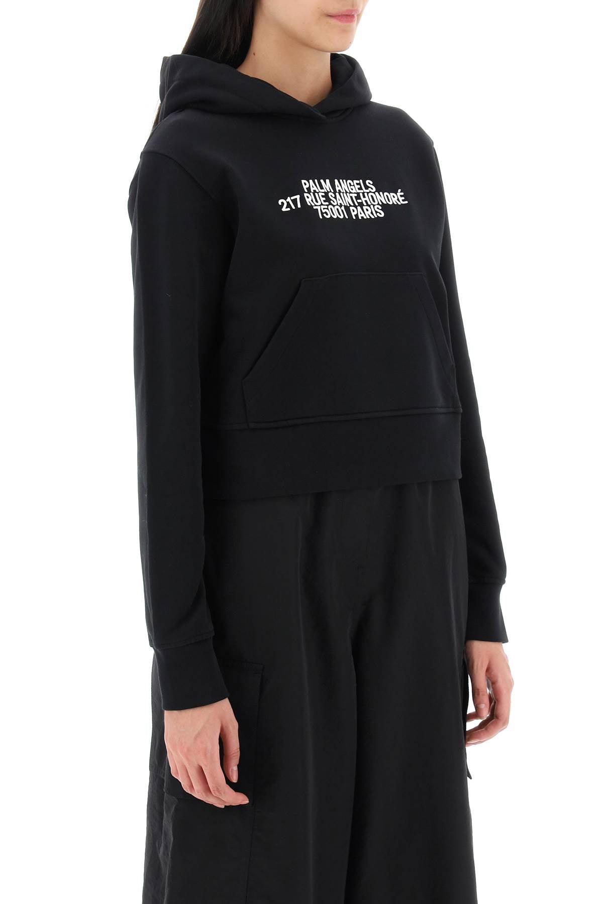 Palm angels cropped hoodie with embroidery-1