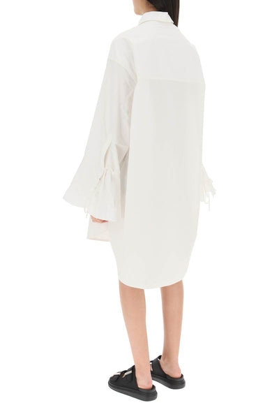Palm angels shirt dress with bell sleeves-2