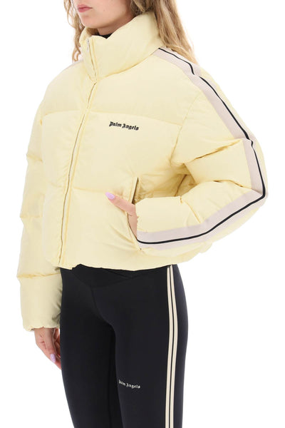 Palm angels cropped puffer jacket with bands on sleeves-3