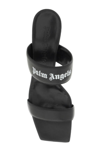 Palm angels leather mules with logo-1
