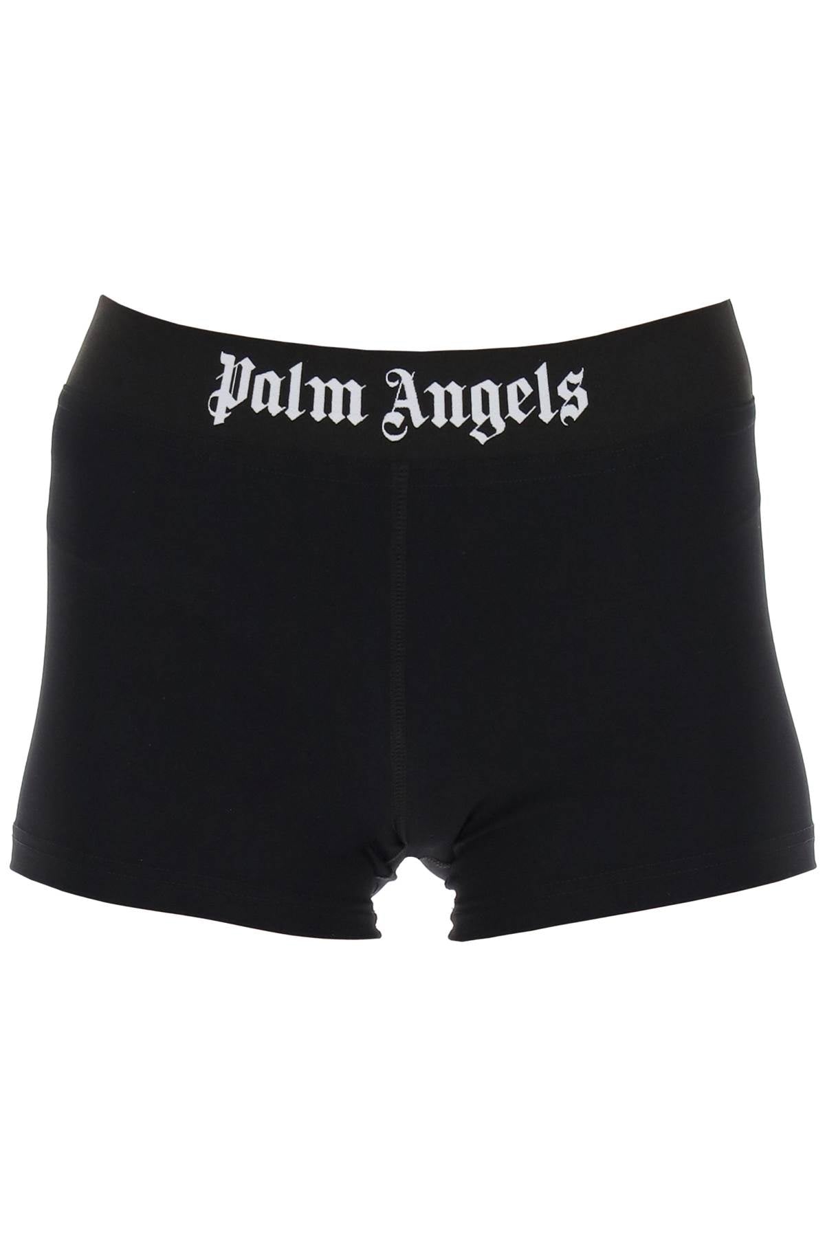 Palm angels sporty shorts with branded stripe-0
