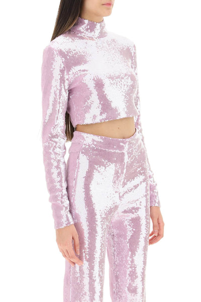 Rotate sequins high-neck top-1