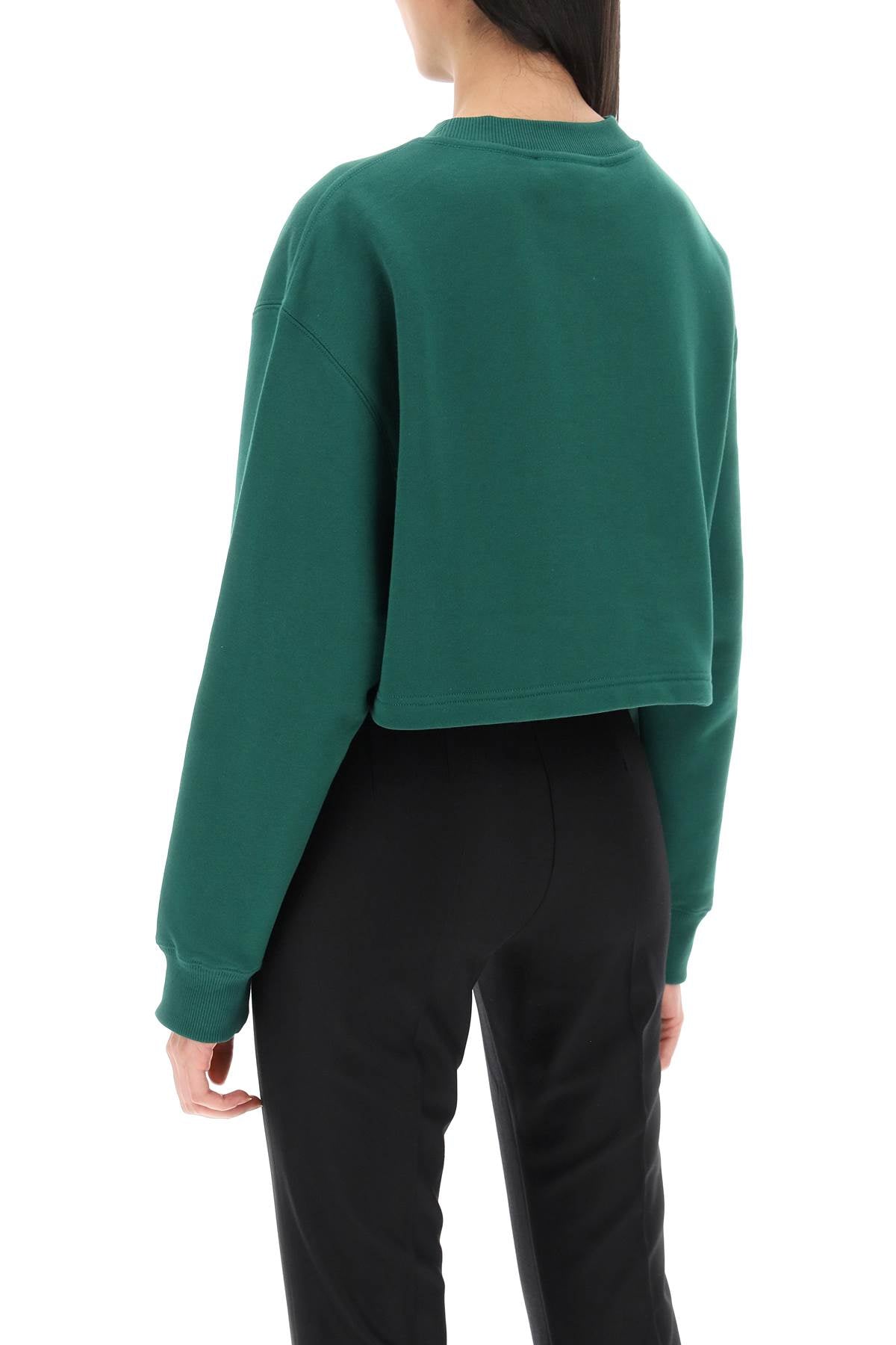 Lanvin cropped sweatshirt with embroidered logo patch-2