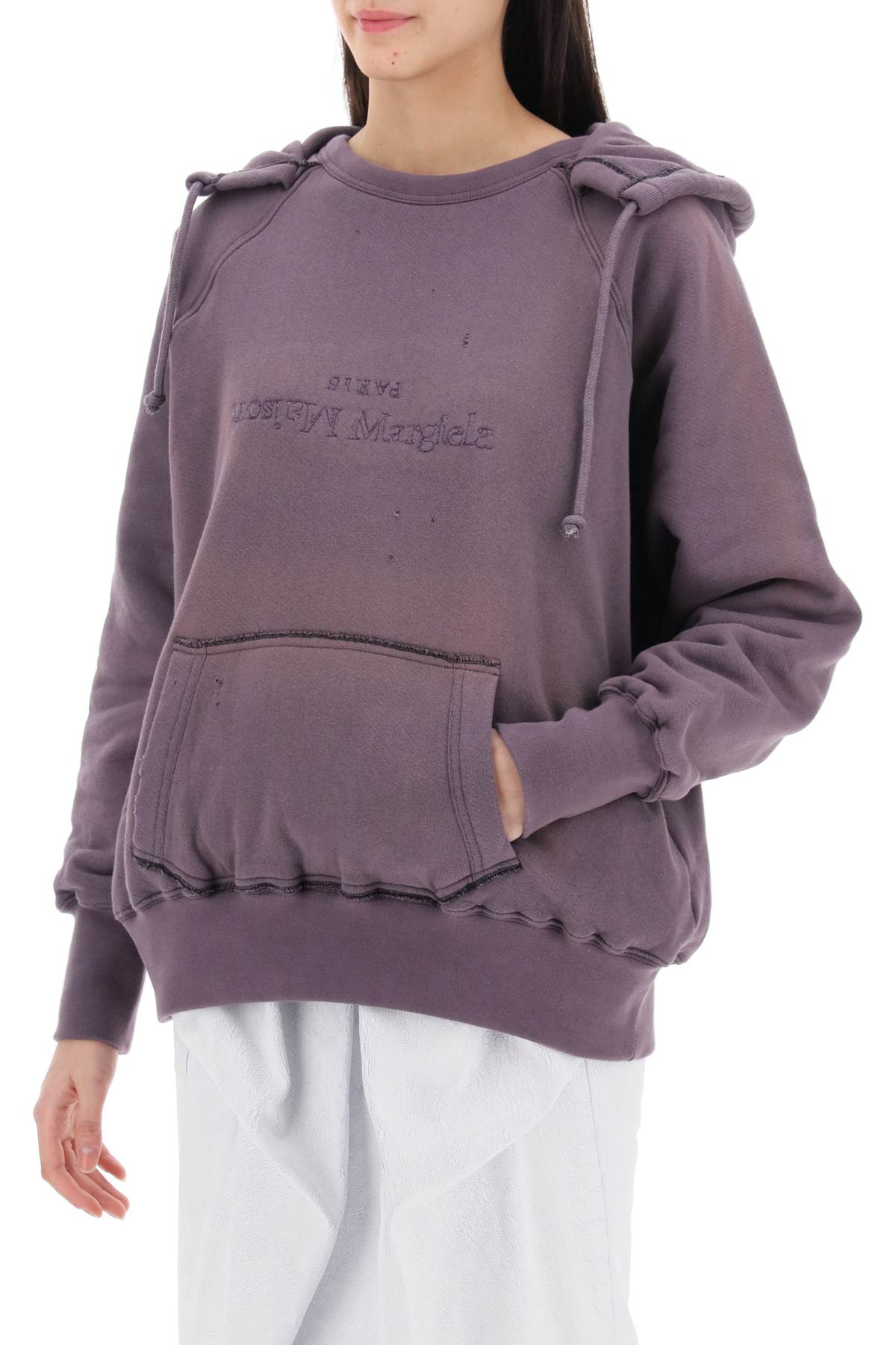Maison margiela hoodie with reverse logo and hood-3