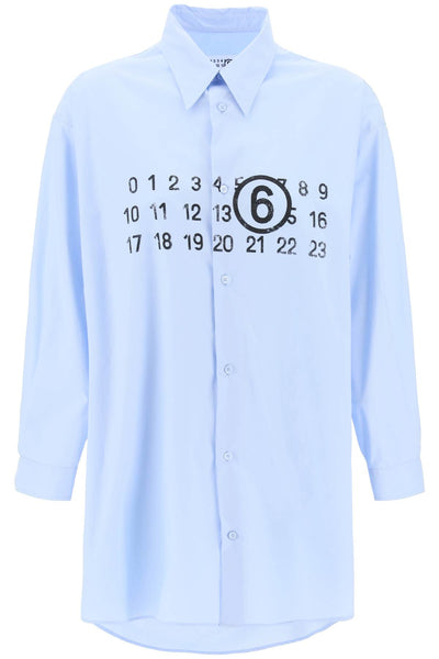 Mm6 maison margiela shirt dress with numeric logo-0