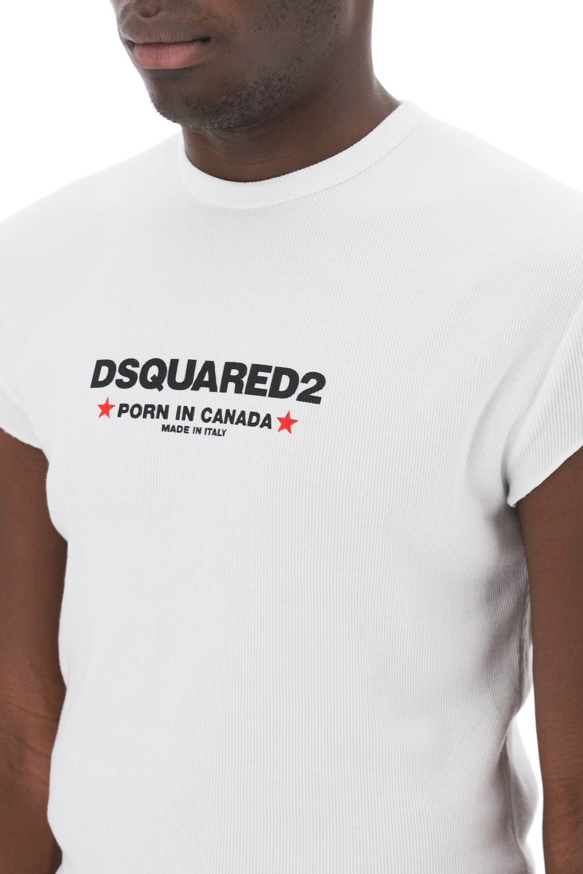 Dsquared2 choke fit ribbed t-shirt-3
