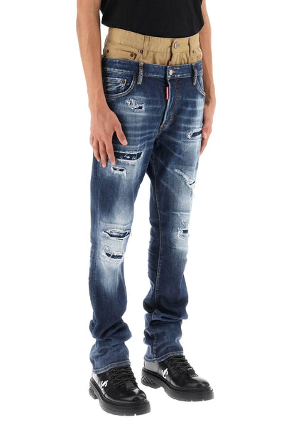 Dsquared2 medium ripped wash skinny twin pack jeans-1