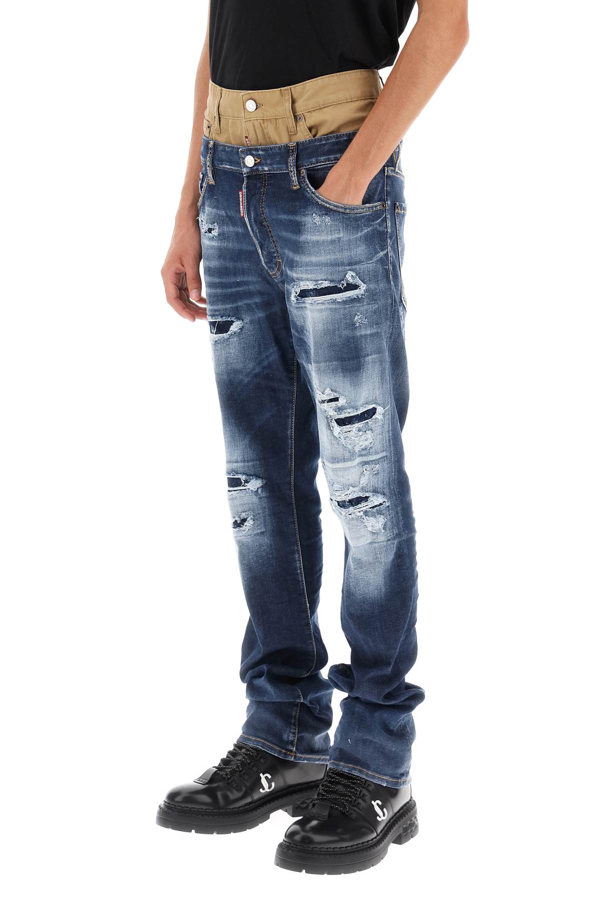 Dsquared2 medium ripped wash skinny twin pack jeans-3