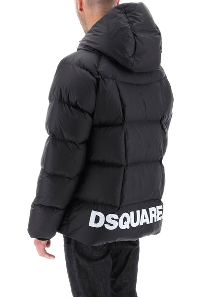 Dsquared2 logo print hooded down jacket-2