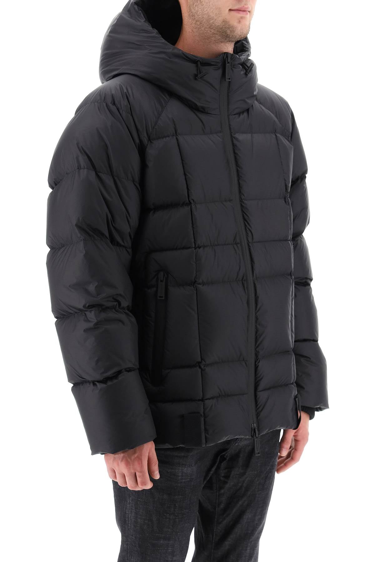 Dsquared2 logo print hooded down jacket-1