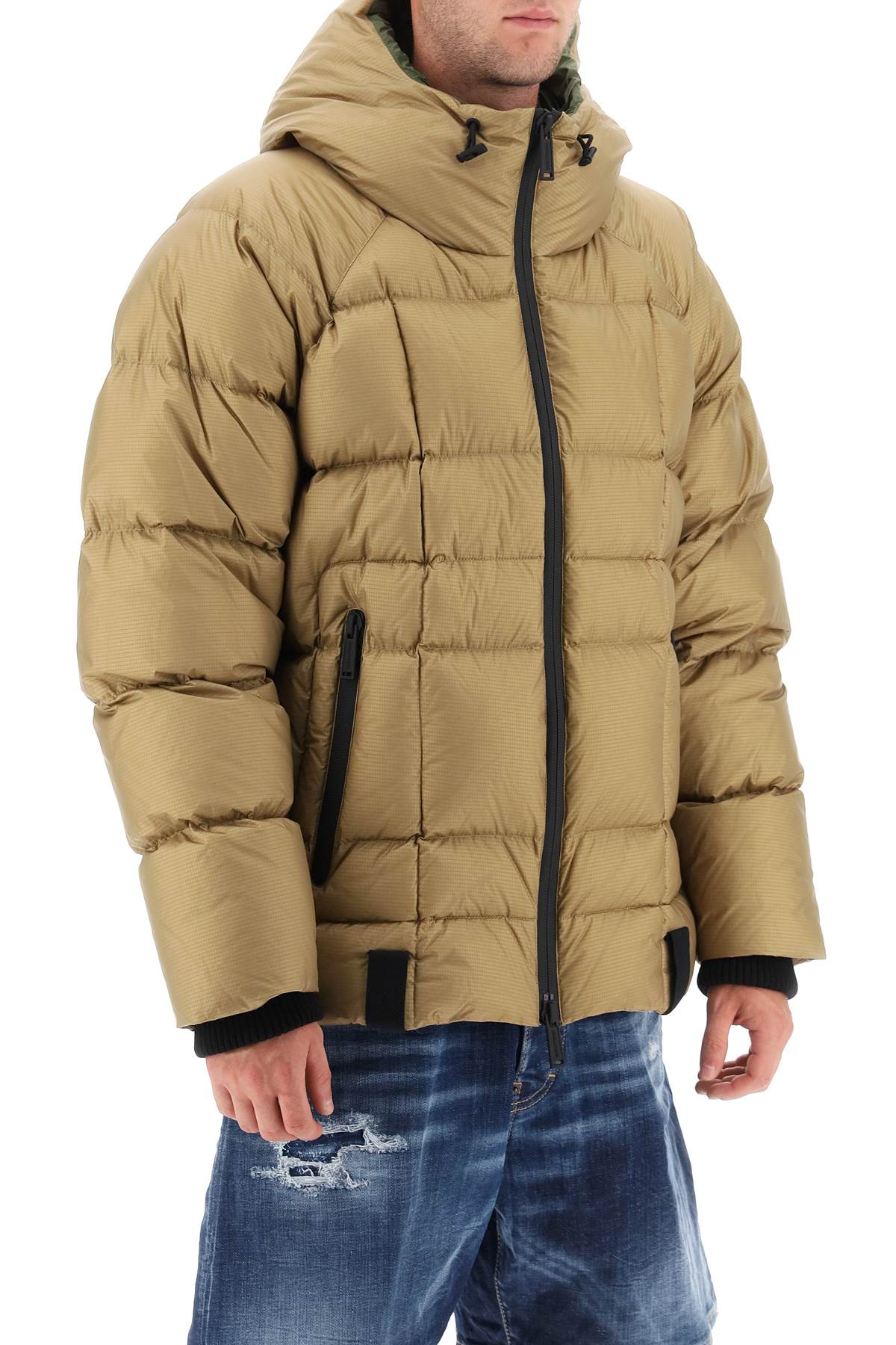 Dsquared2 logo print hooded down jacket-1