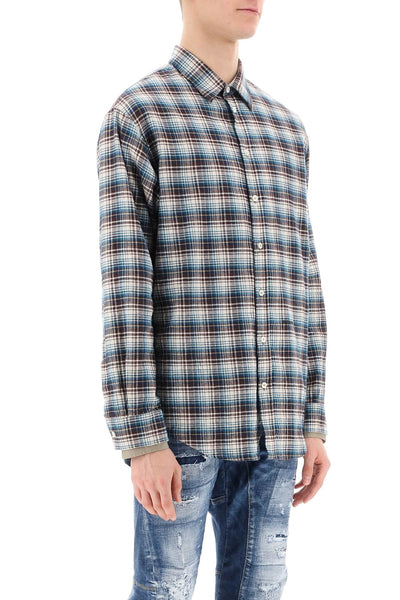 Dsquared2 check shirt with layered sleeves-1