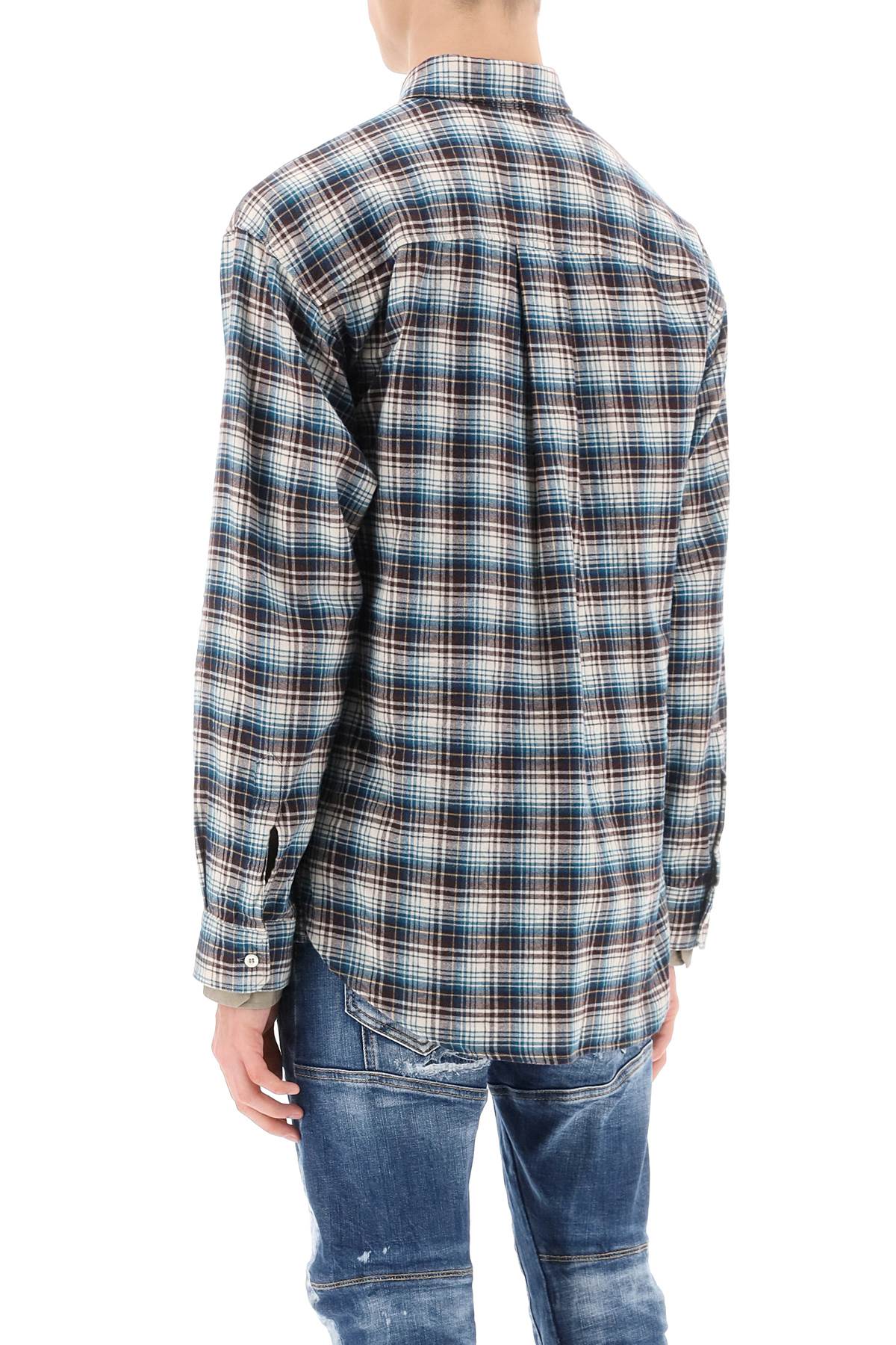 Dsquared2 check shirt with layered sleeves-2