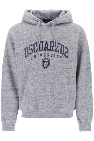 Dsquared2 logo print melange hoodie-0