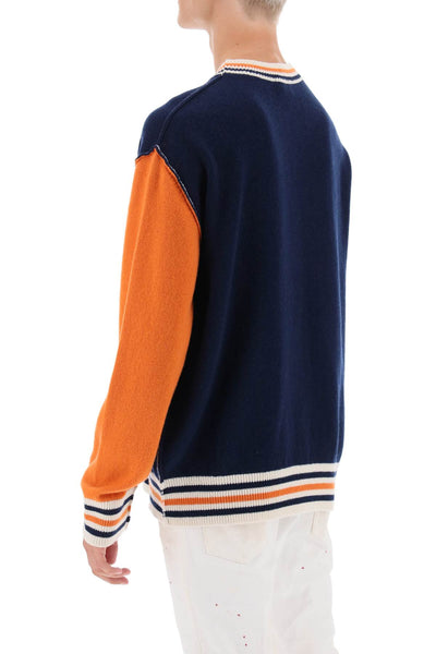 Dsquared2 college sweater in jacquard wool-2