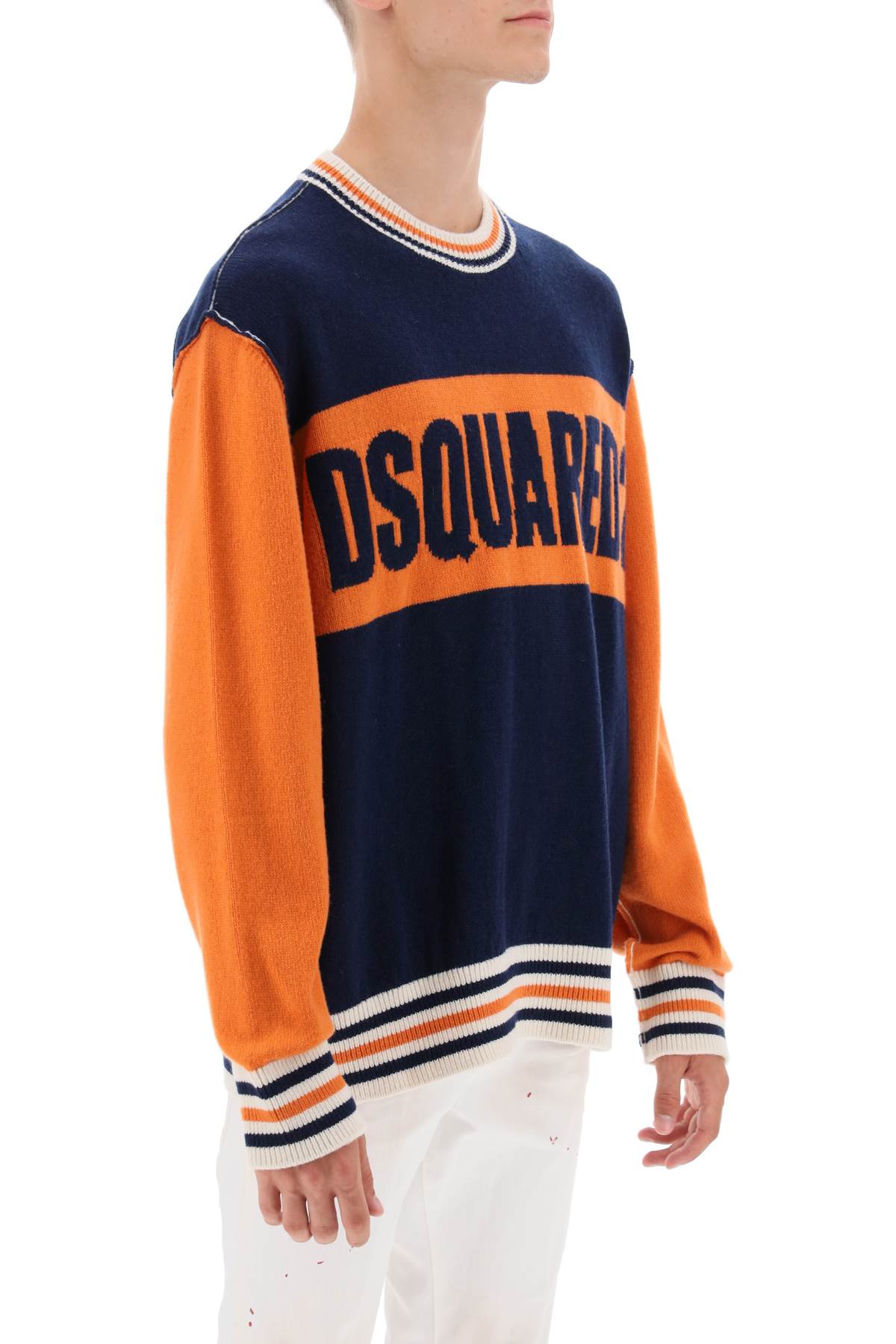 Dsquared2 college sweater in jacquard wool-1