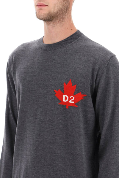 Dsquared2 d2 leaf wool sweater-3