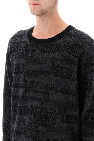 Dsquared2 wool sweater with logo lettering motif-3
